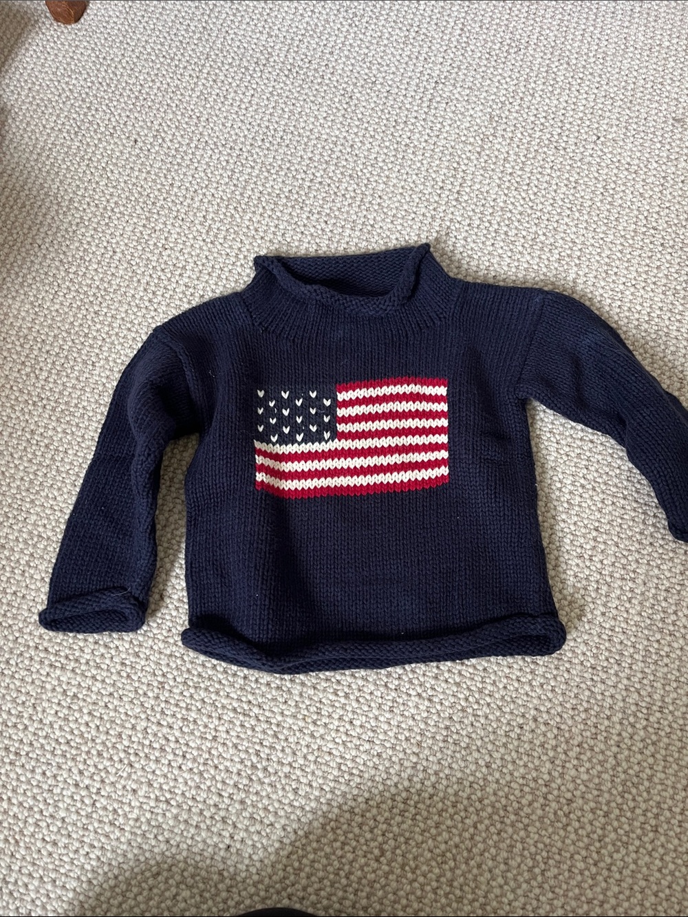 Cotton American flag roll neck sweater